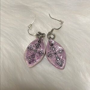 Purple Leaf Earrings
